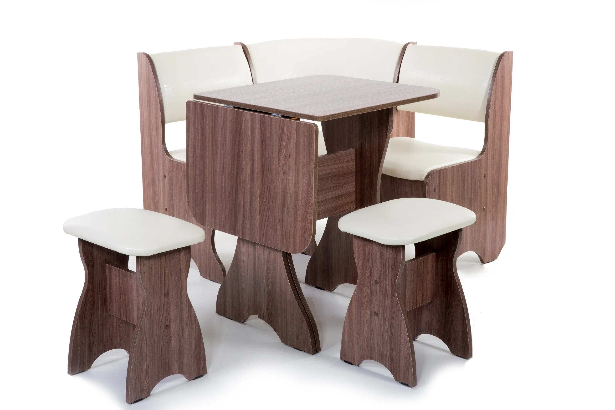 Кухонный уголок Тюльпан мини (ясень темный/барнео крем)