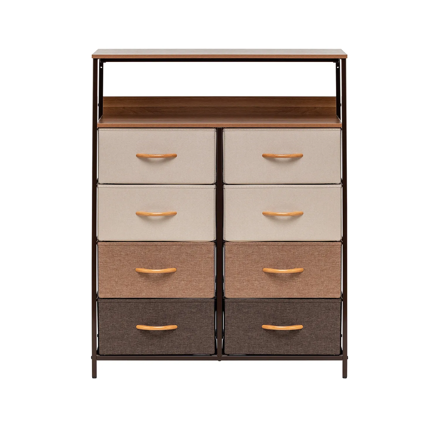 Комод Leset Локи 8 ящ. с полкой (Коричневый/Бежевый, светло-коричневый, темно-коричневый/Красный клён)