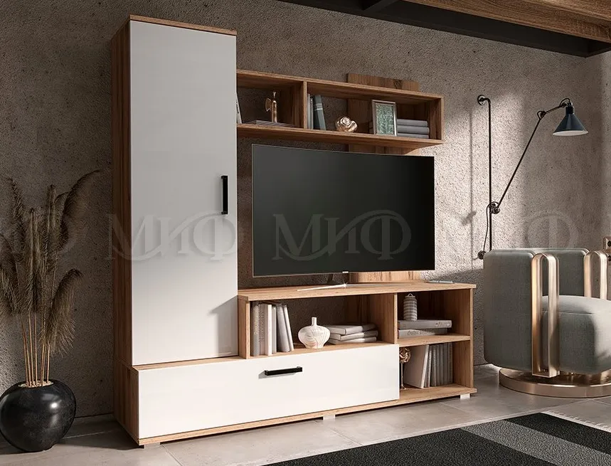 Гостиная Мини (дуб крафт/белый глянец)