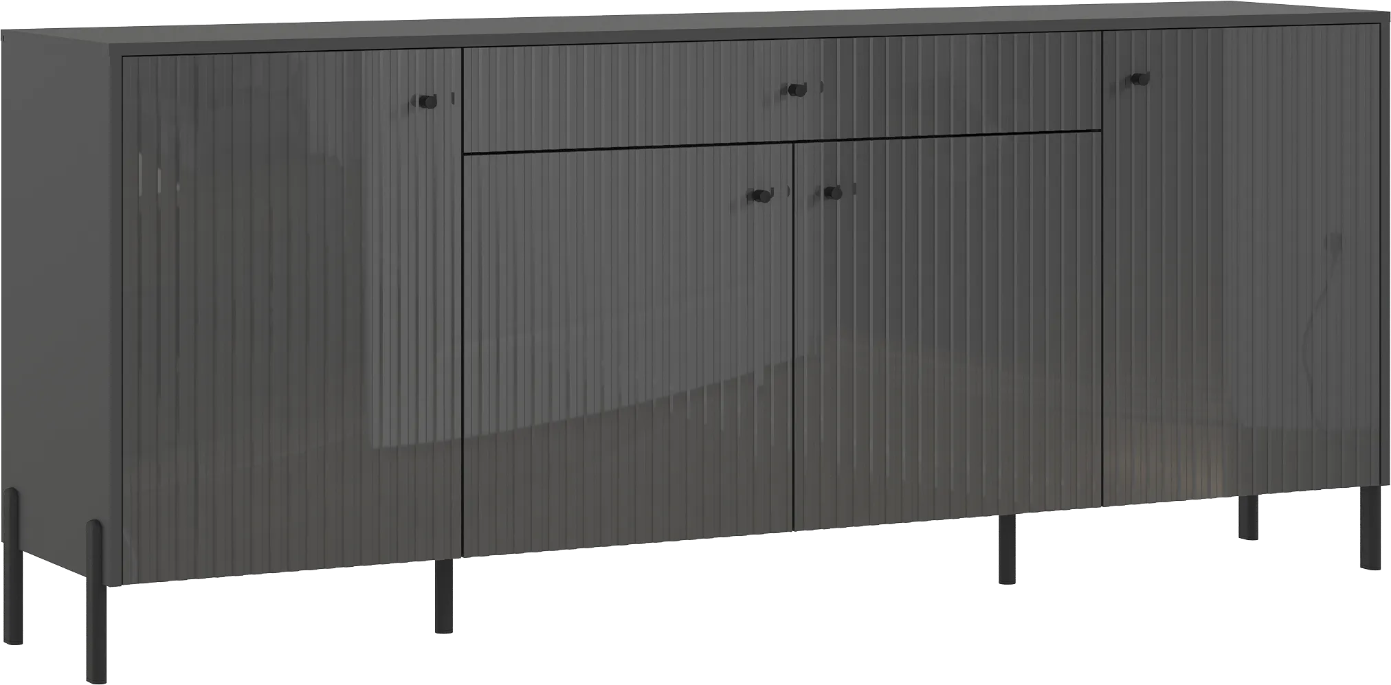 Комод Оливия (графит глянец) ножки металл
