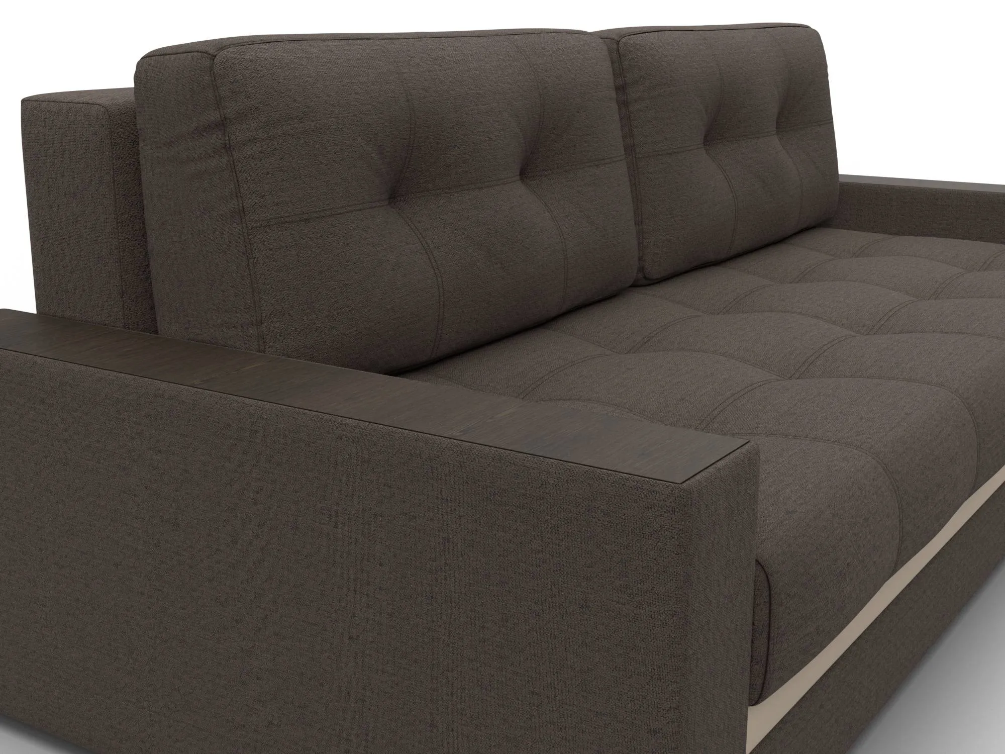 Диван прямой с декором Лига-096 НПБ ( Амур 05 коричневый;бежевый )