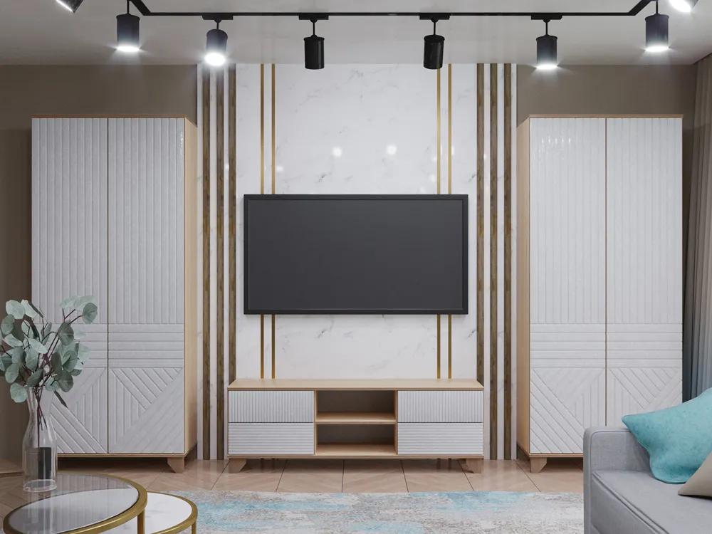 Гостиная Копенгаген дуб сонома/белый матовый вариант 4