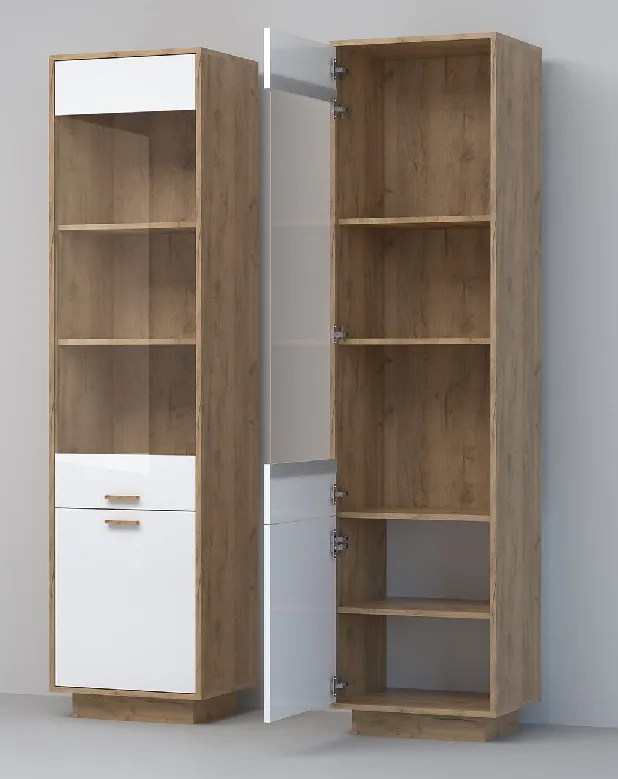 Пенал ПС-1 ПД Эго  Дуб Крафт Золотой/Белый Глянец