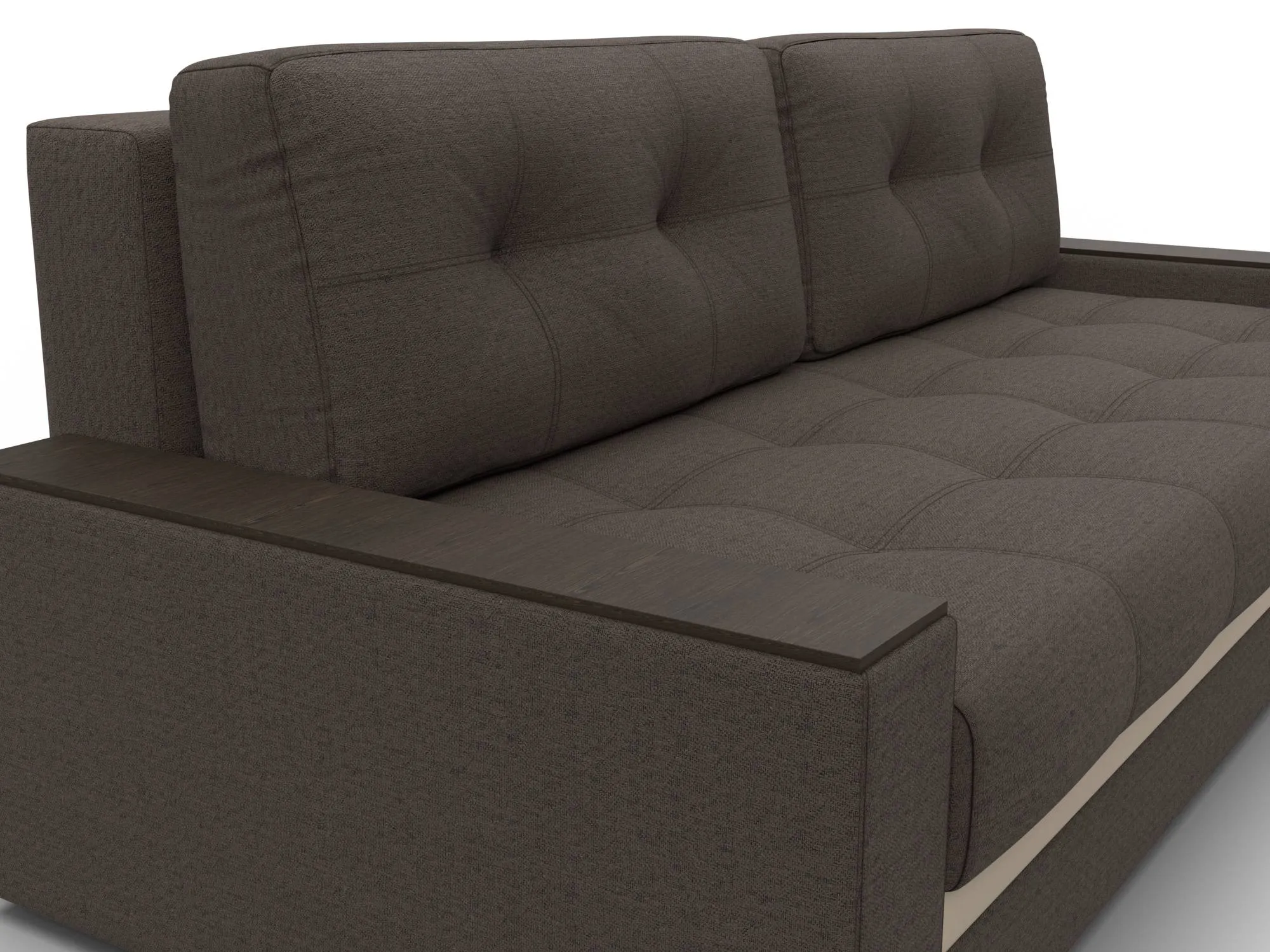 Диван прямой с декором Лига-096 НПБ ( Амур 05 коричневый;бежевый )