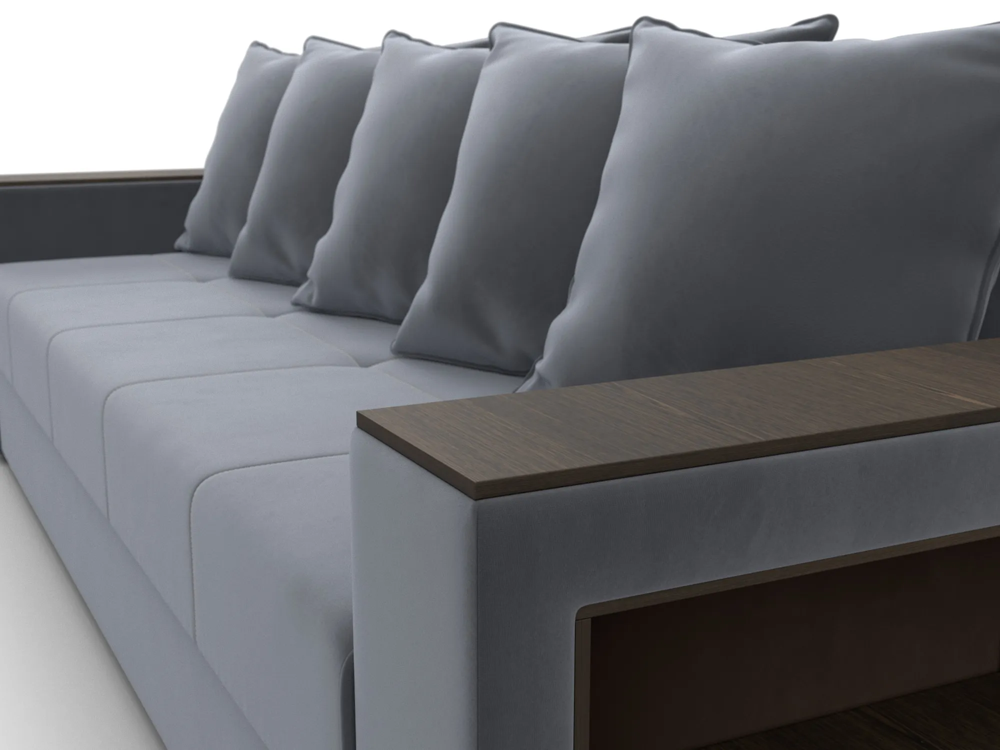 Диван прямой Дубай Лайт ( SEVEN 17 серый )