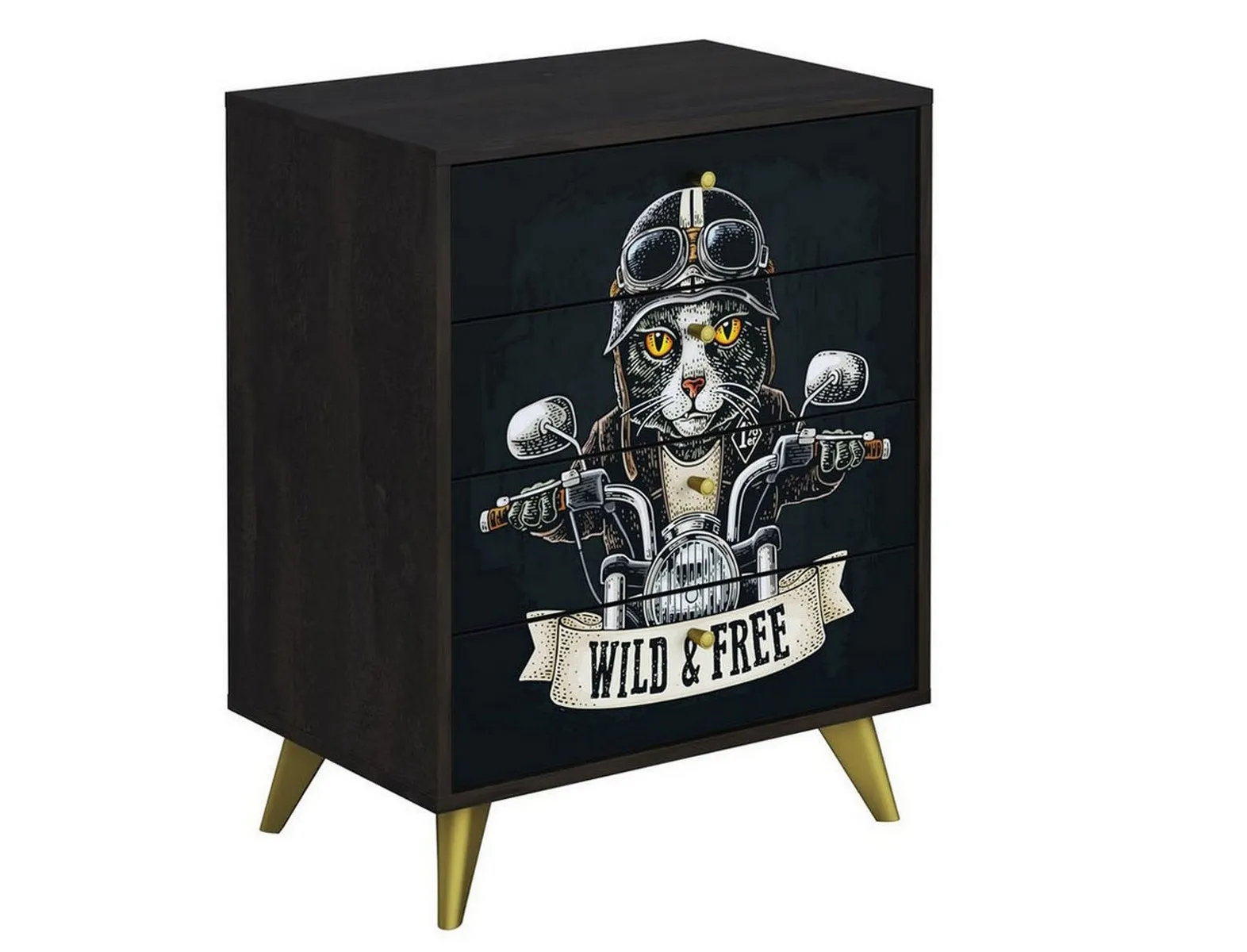 Комод Фьюжн Арт КМ-001 камень угольный/Biker cat