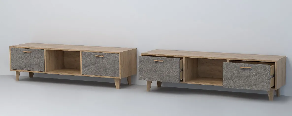 Тумба Т-3 Эго на ножках  Дуб Крафт Золотой/Камень Темный