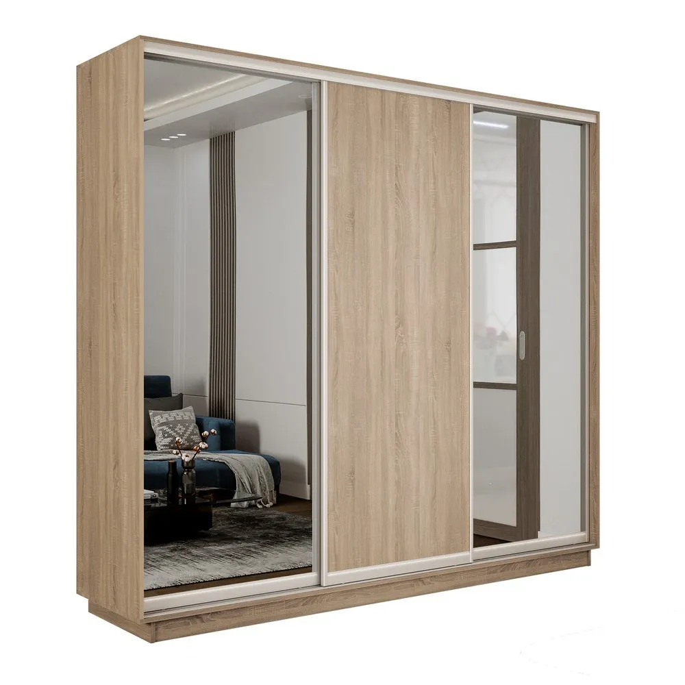 Шкаф-купе Экспресс трио 2 зеркала 2400 (Сонома)