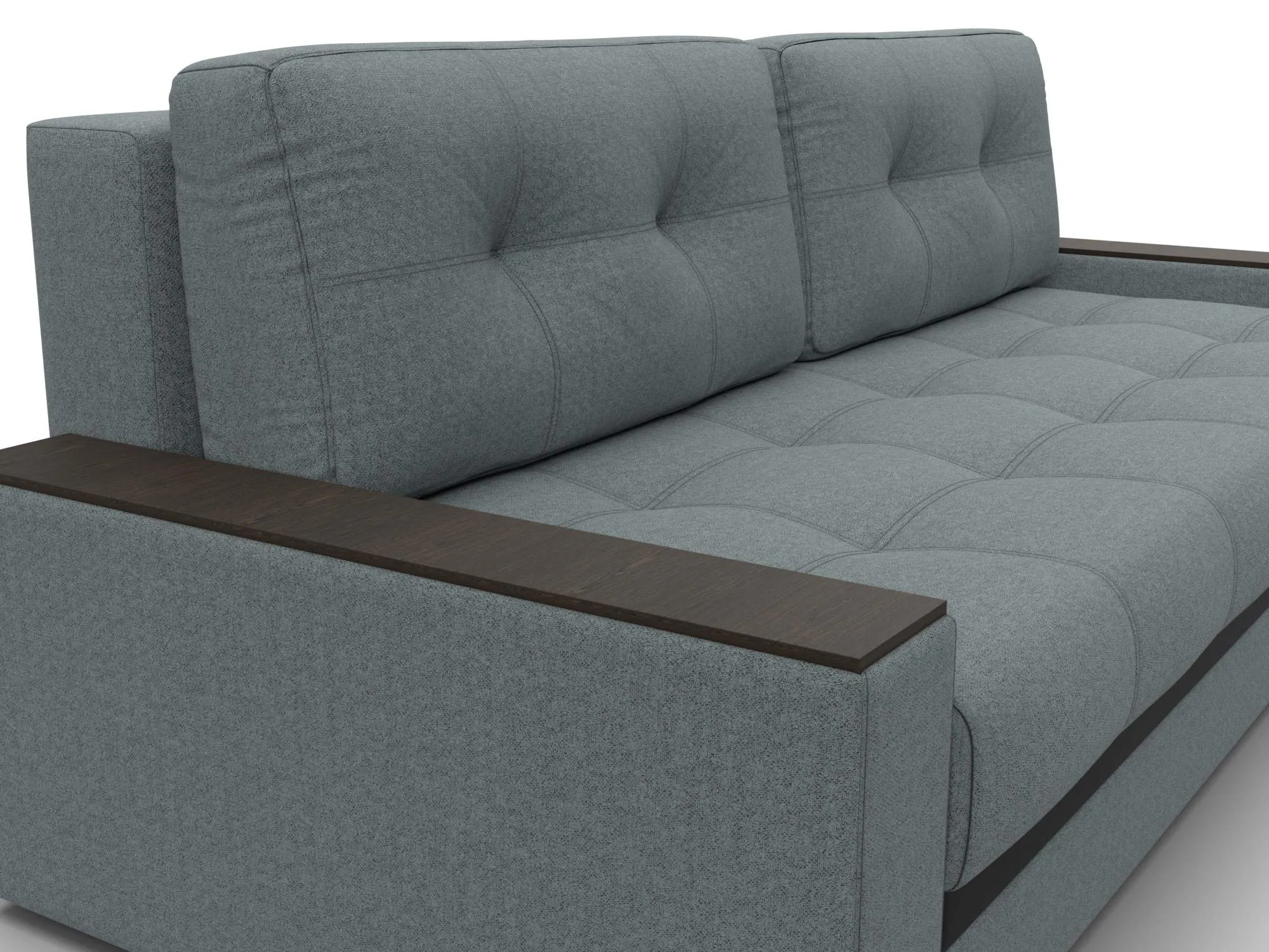 Диван прямой с декором Лига-096 НПБ ( Амур 07 серый;черный )