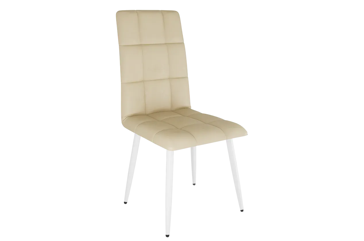 Стул Турин Т1 светло-серый (экокожа)/белый