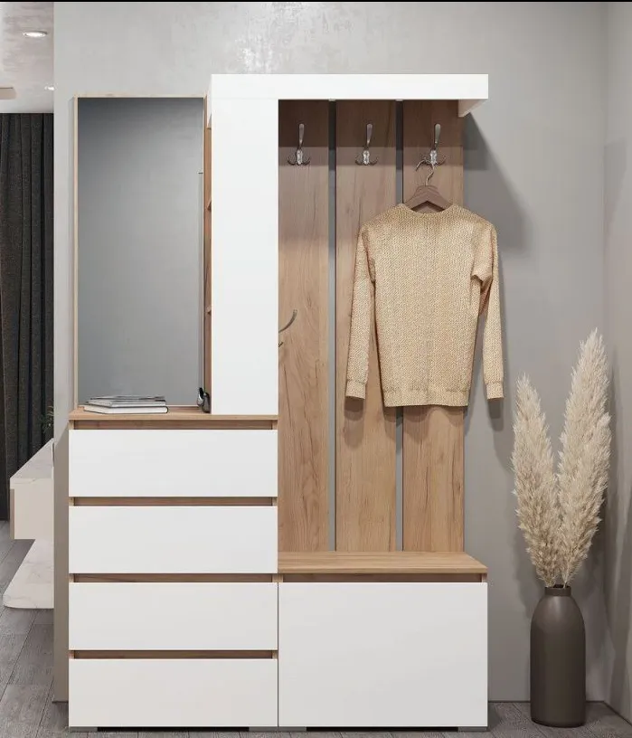 Прихожая Хелен Дуб крафт золотой/Белый