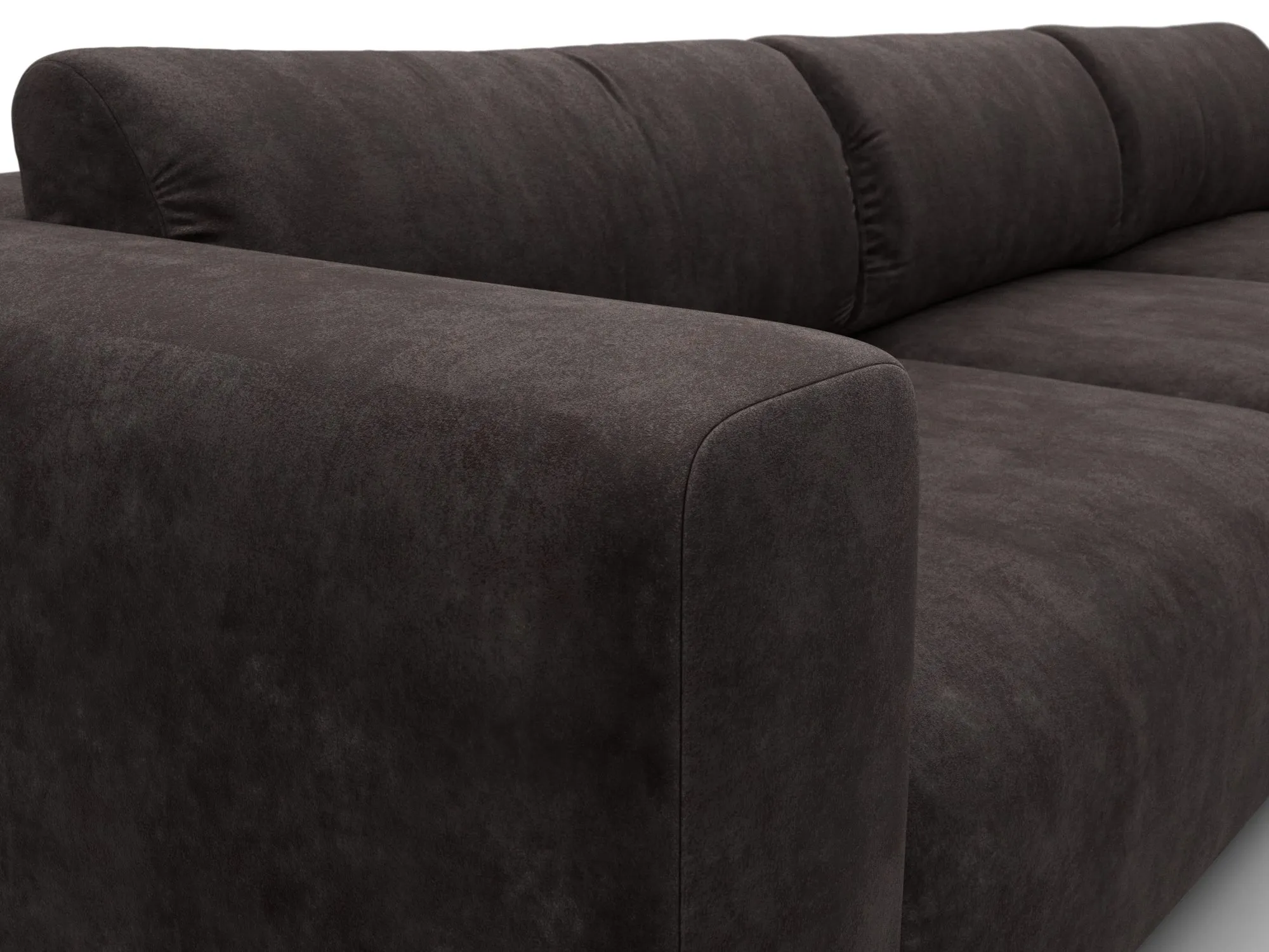 Диван угловой Лига-066 НПБ Лонг угол правый ( BRUT 17 коричневый )