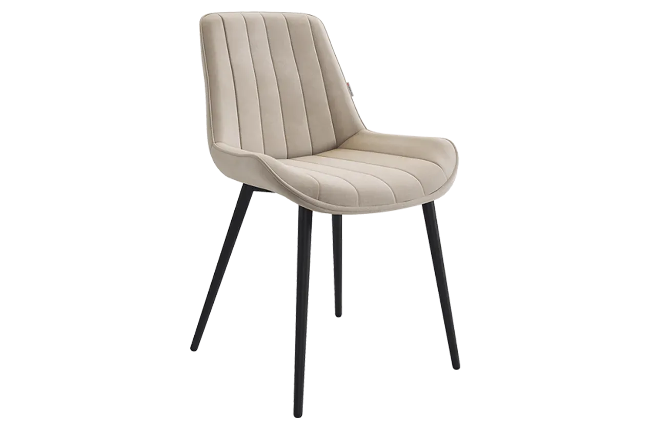 Стул Лари пломбир (велюр)/черный