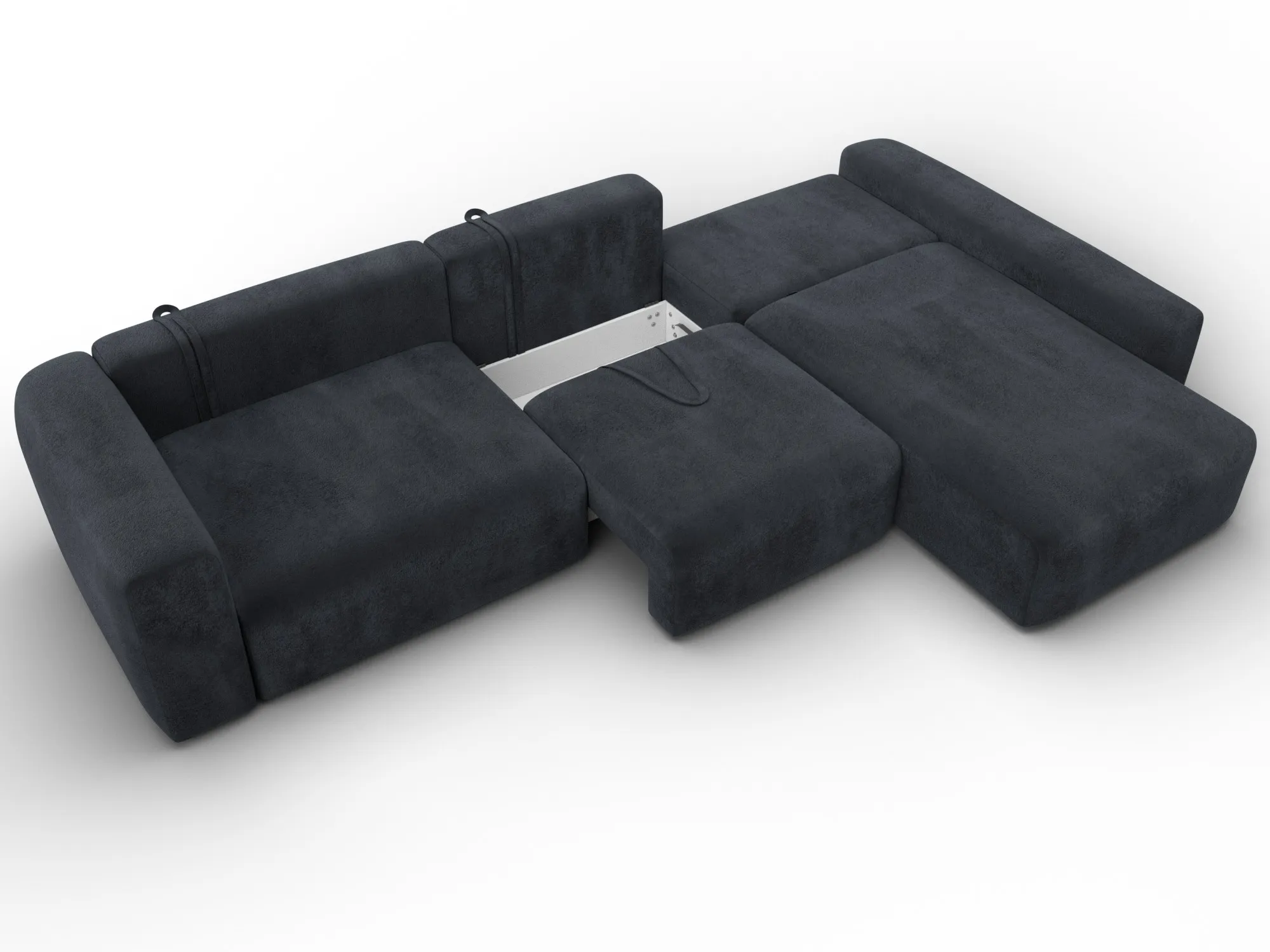 Диван угловой Лига-066 НПБ Лонг угол правый ( TOWER 11 темно-серый )