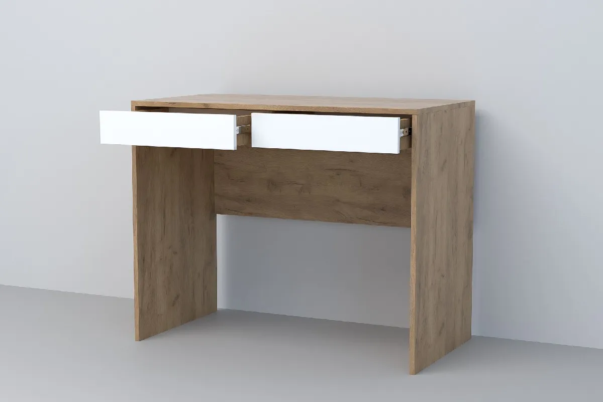 Стол Письменный СТ-1 Эго Дуб Крафт Золотой/Белый Глянец