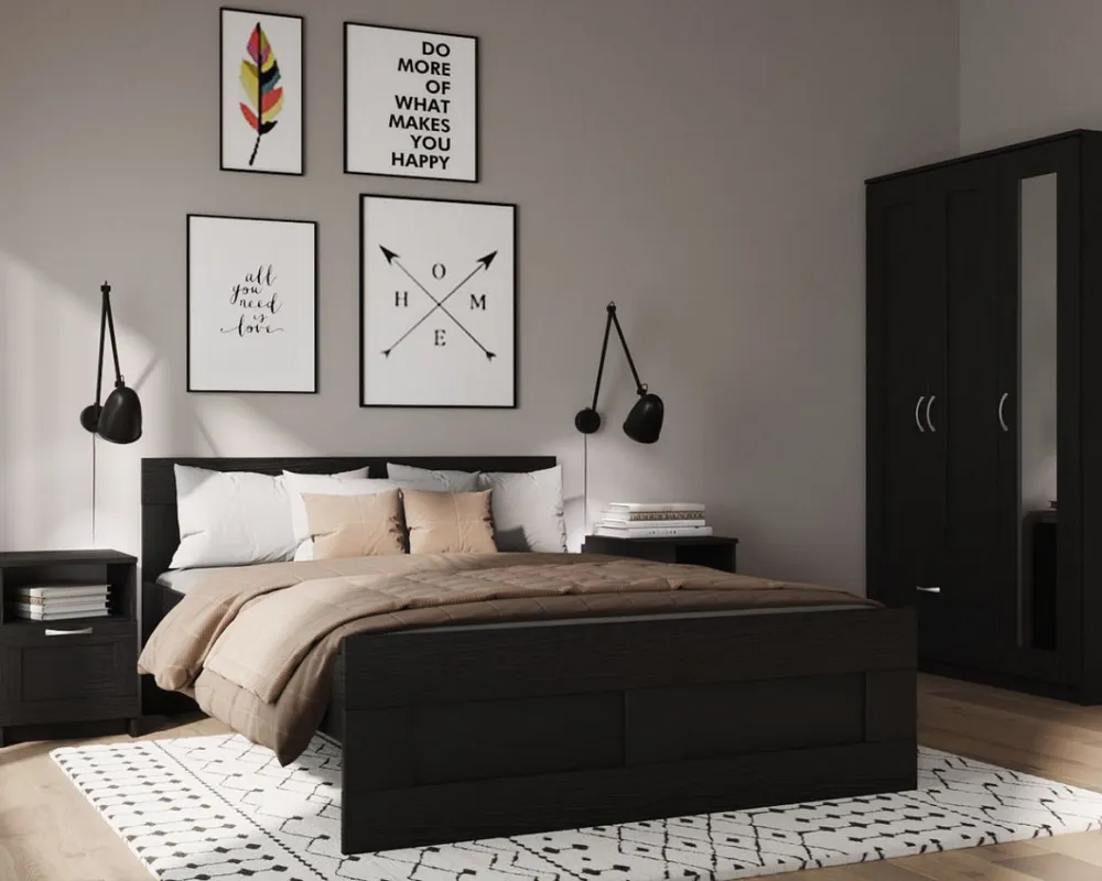 2.02.04.220.5 СИРИУС кровать двойная 200х200 Дуб Венге RU