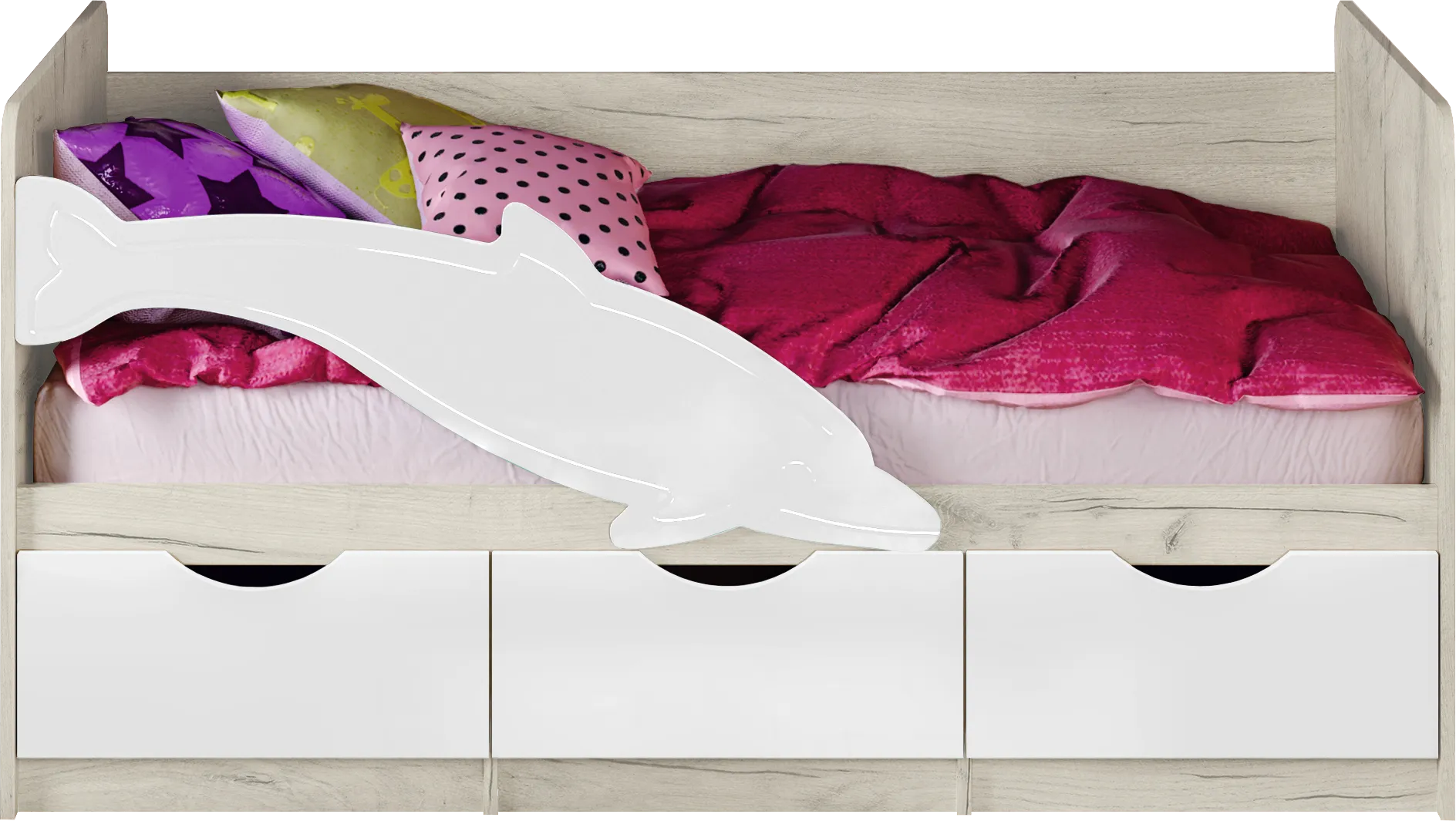 Кровать Дельфин №1 (1,6) шарли белый