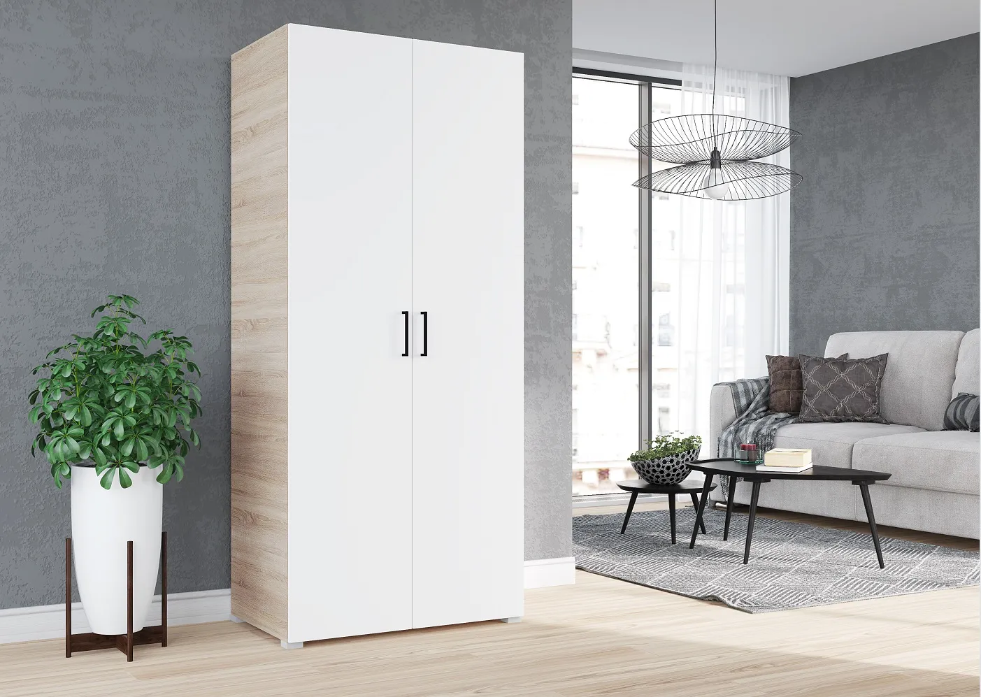 Шкаф VICTOR сонома/белый