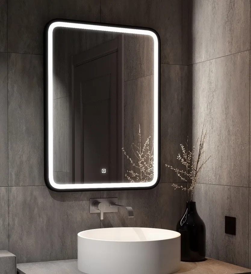 Зеркало с LED подсветкой Enjoy Black 600х800