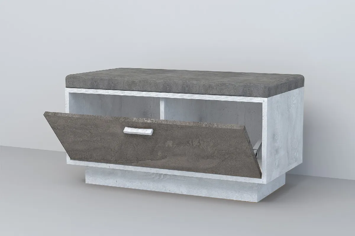 Обувница Об-1  ПД Эго  Бетон Светлый/Камень Темный