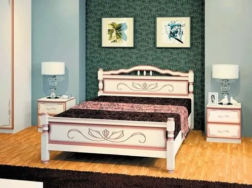 Кровать из массива Карина-5 (120*200) дуб молочный