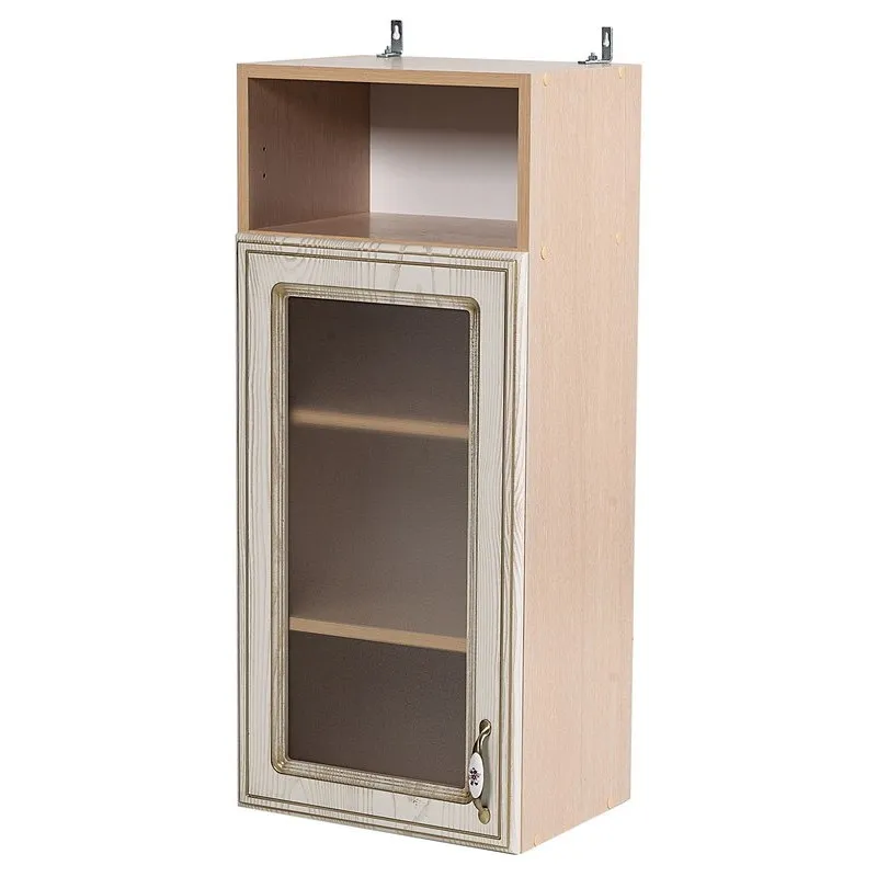 Шкаф навесной витражный с полкой ШКН400 ПВ Анжелика