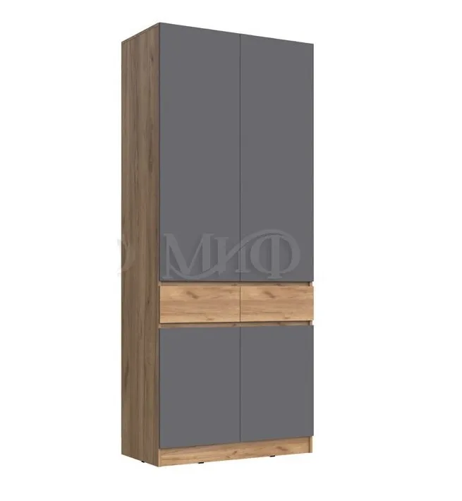 Шкаф Роджина 2-х створчатый (крафт золотой/графит)