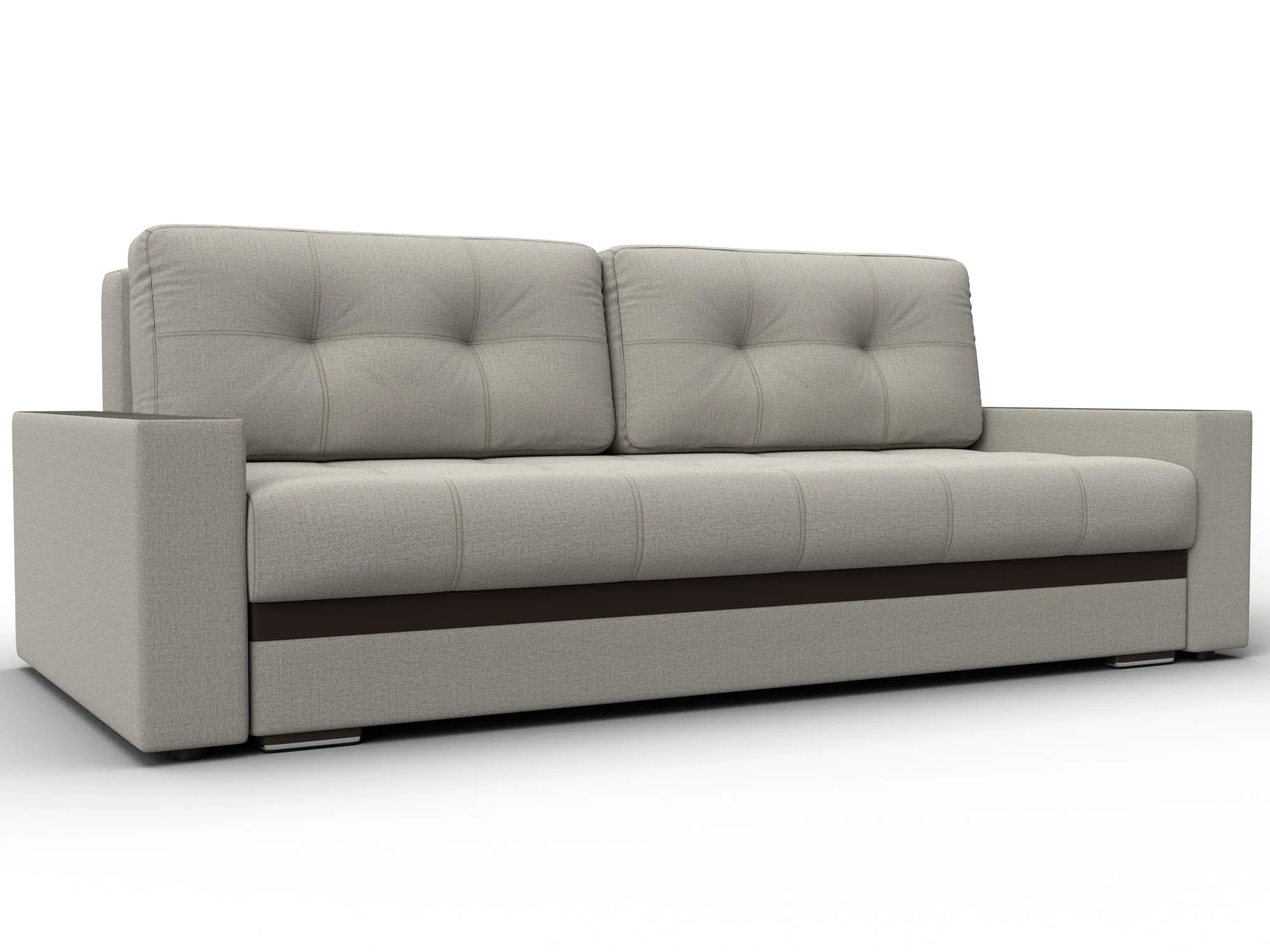 Диван прямой с декором Лига-096 НПБ ( Амур 02 Бежевый;Коричневый )