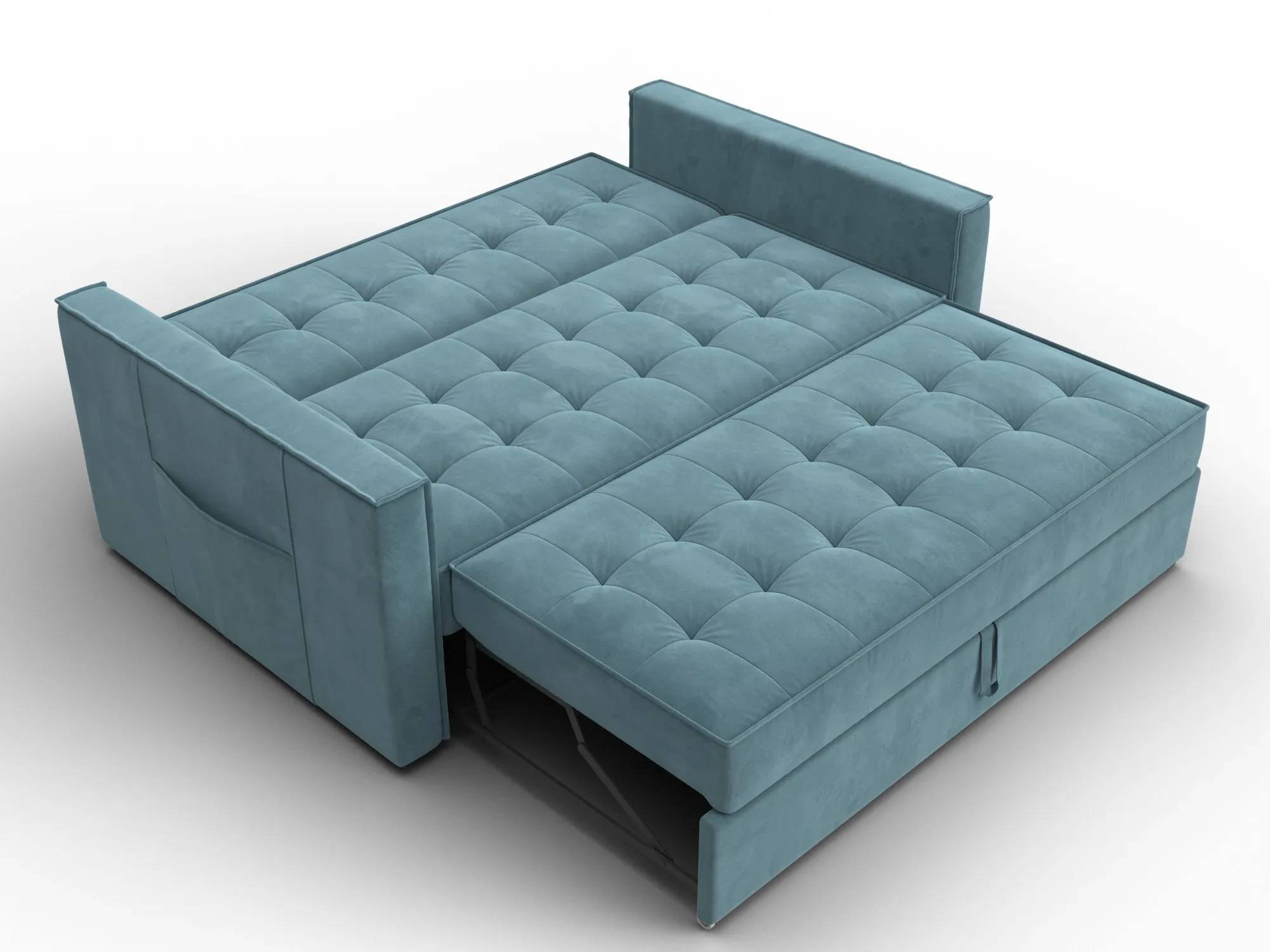 Диван прямой Лига-104 (140) ( SEVEN 113 бирюзовый )