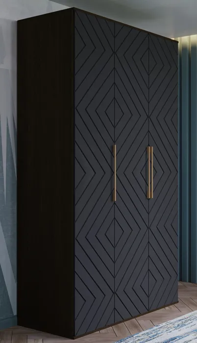 Шкаф трёхстворчатый Копенгаген (венге/черный матовый)