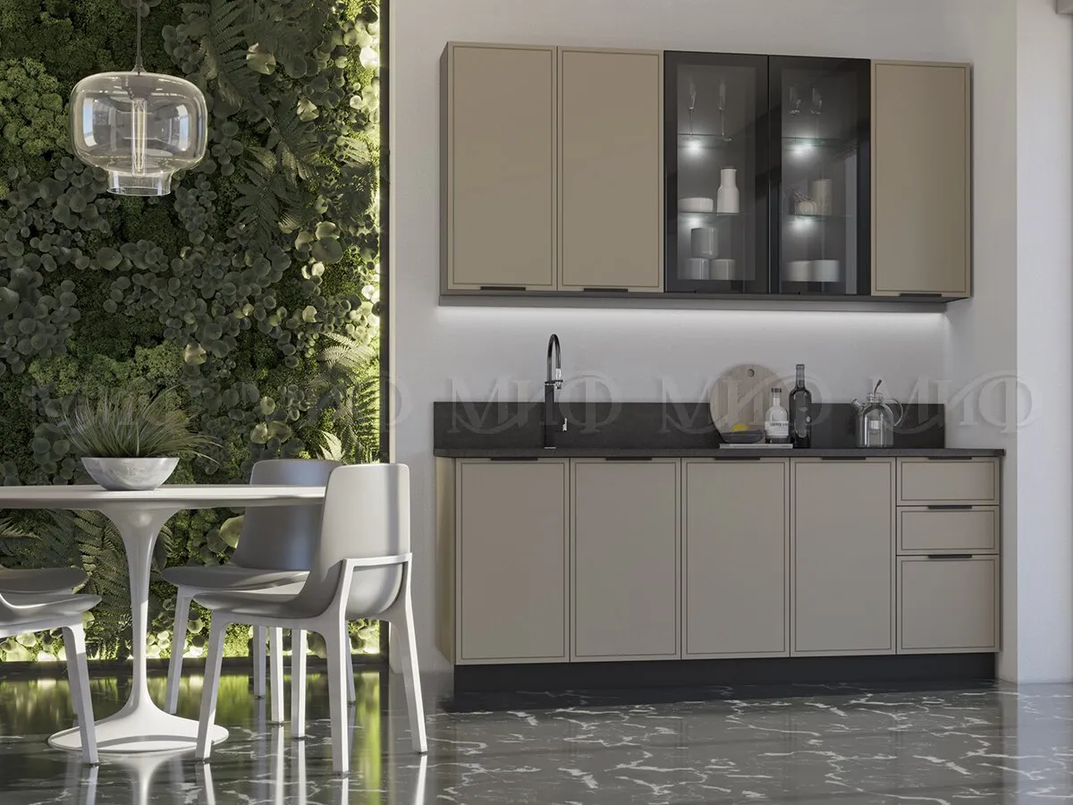 Кухня Николь 2,0/900 (холст латте)