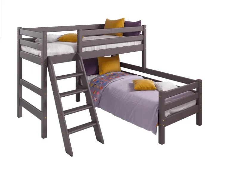 Угловая кровать Соня 8 с наклонной лестницей (Лаванда)