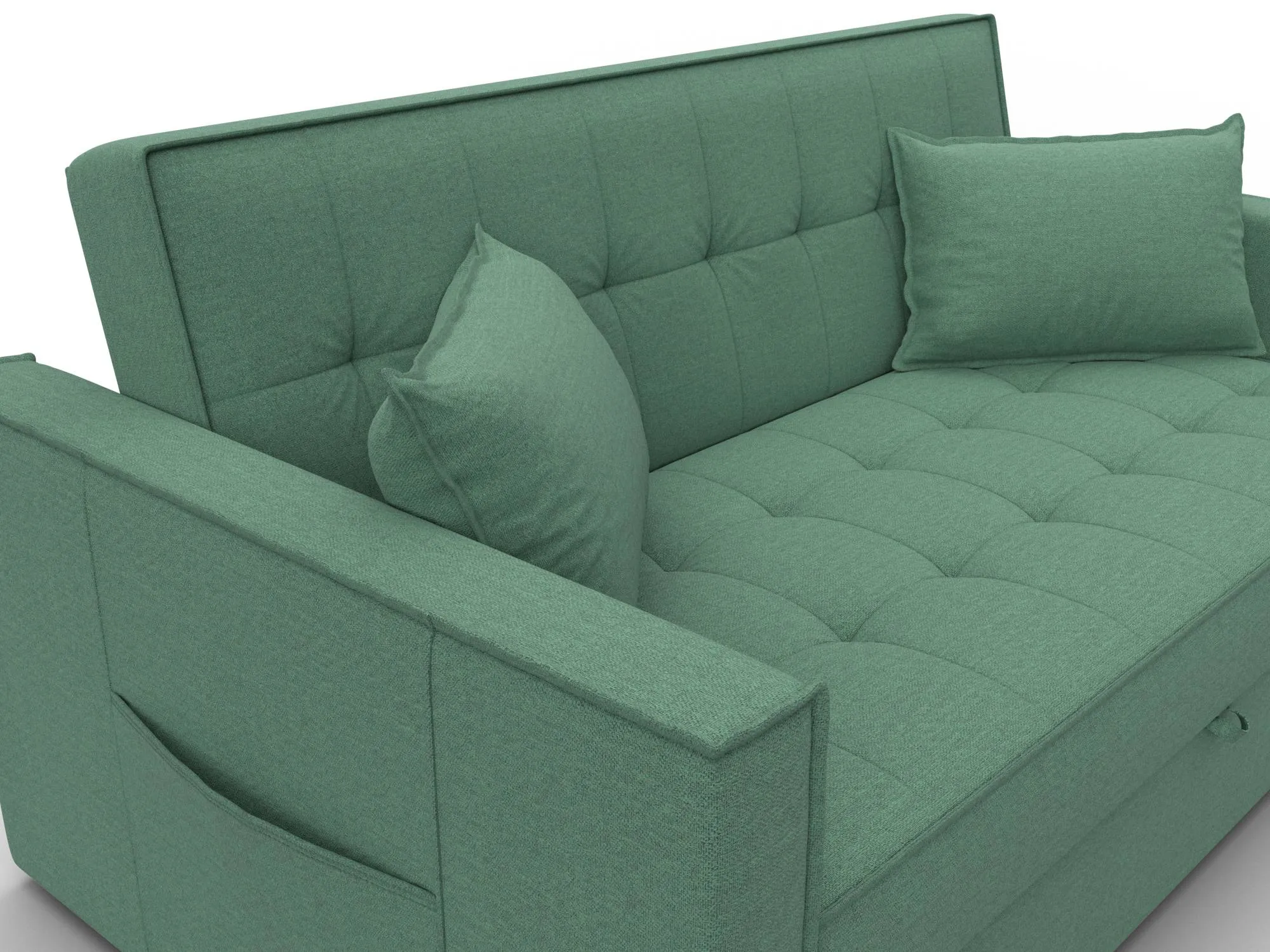 Диван прямой Лига-104 (140) ( Амур 11 зеленый )