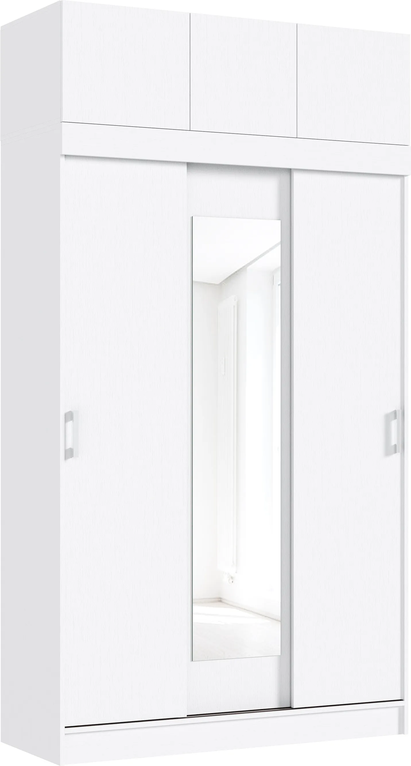 Шкаф-купе с антресолью Роджина/Бася (белый/белый)