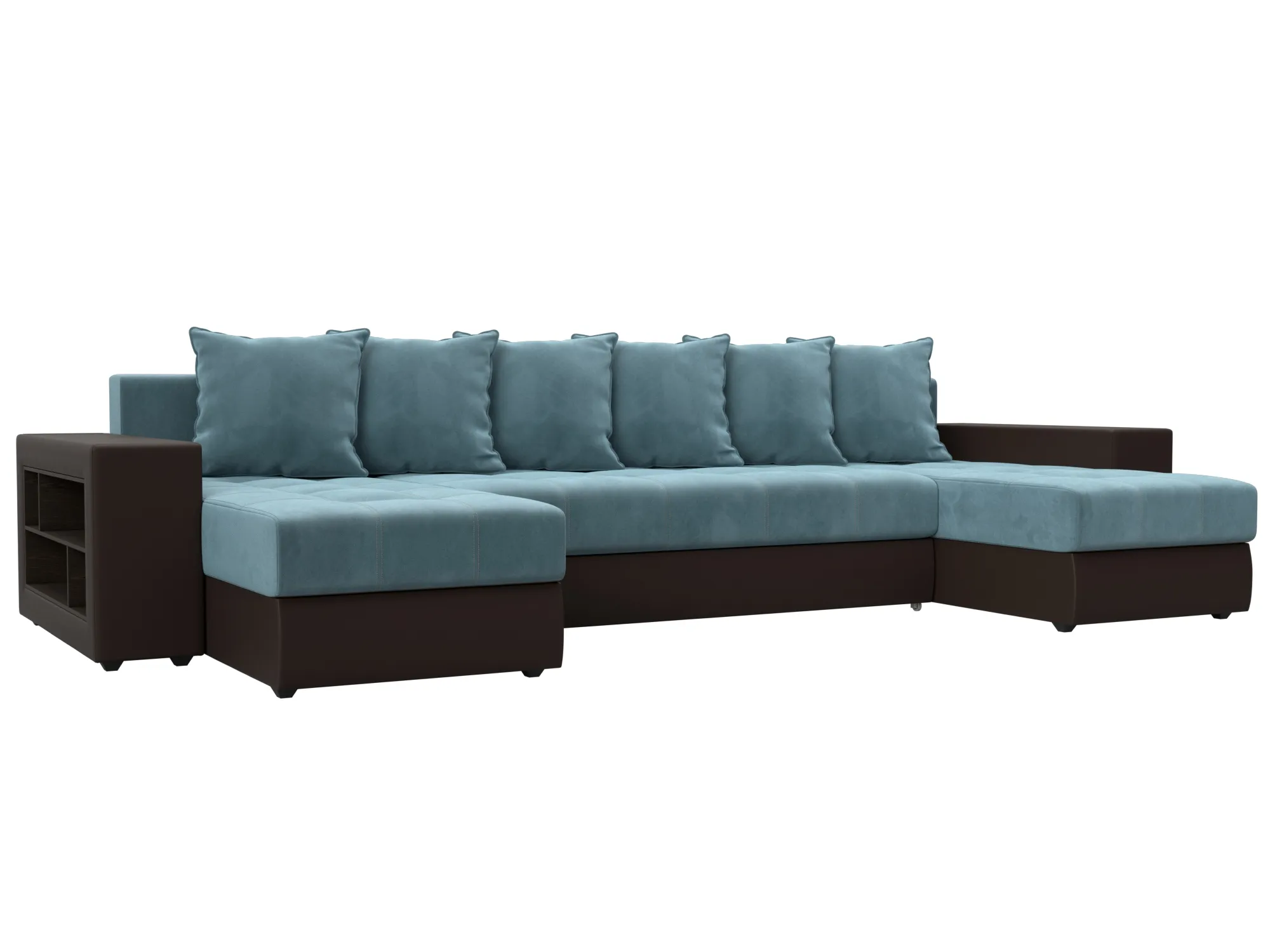 Диван П-образный Дубай полки слева