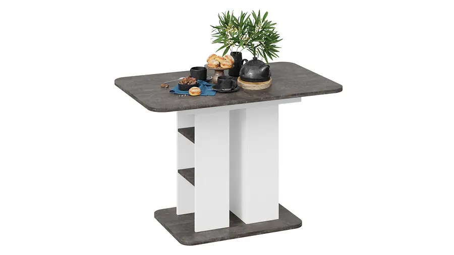 Стол раздвижной Мюнхен Тип 2 Белый Ясень, Ателье темный