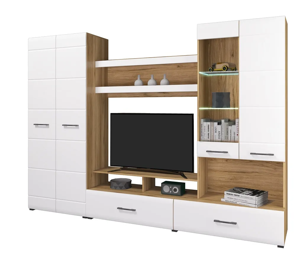 Гостиная Ненси-1 (дуб золотой/белый глянец)