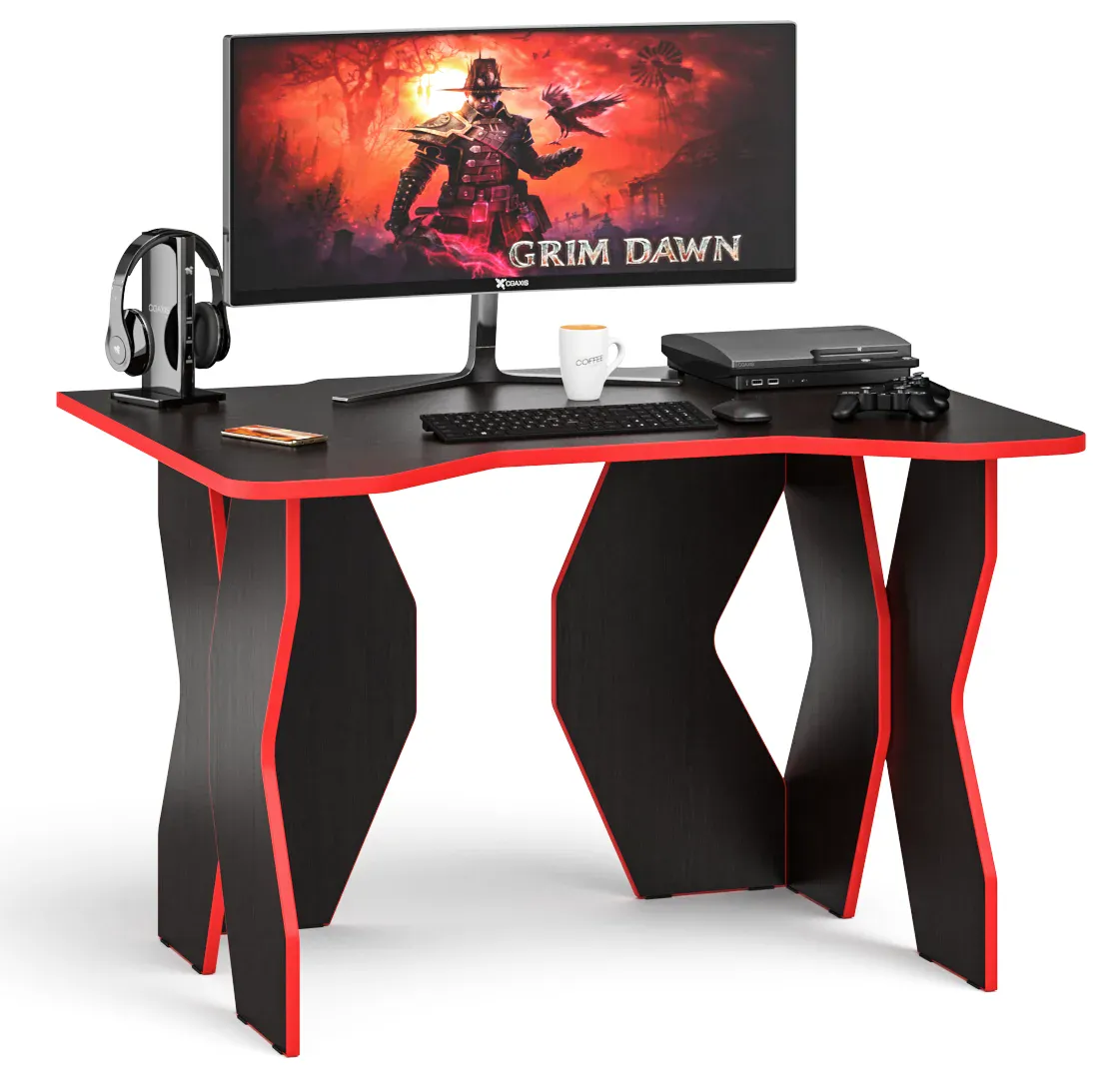 Стол компьютерный СК-6 венге/кромка красная