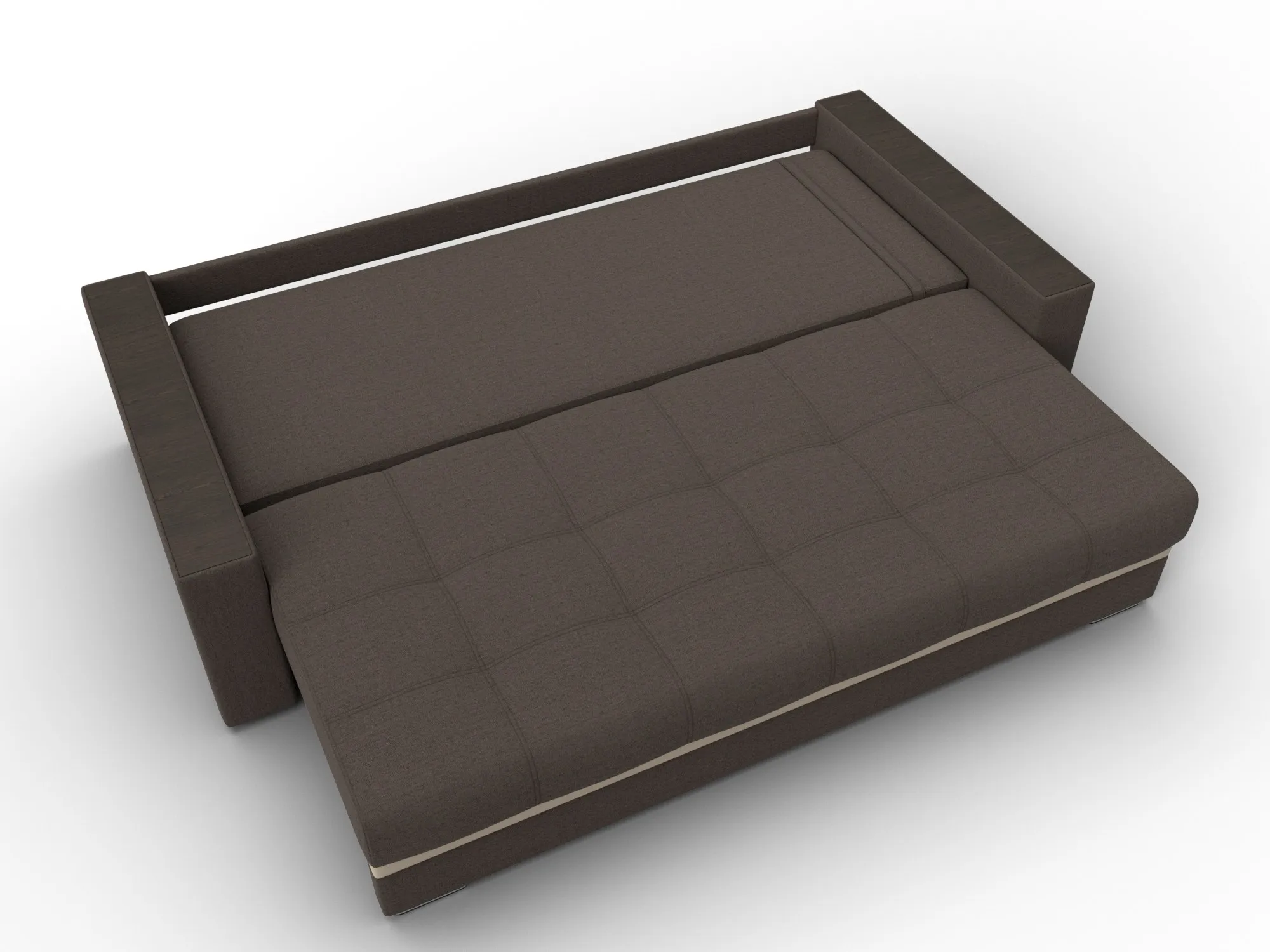 Диван прямой с декором Лига-096 НПБ ( Амур 05 коричневый;бежевый )