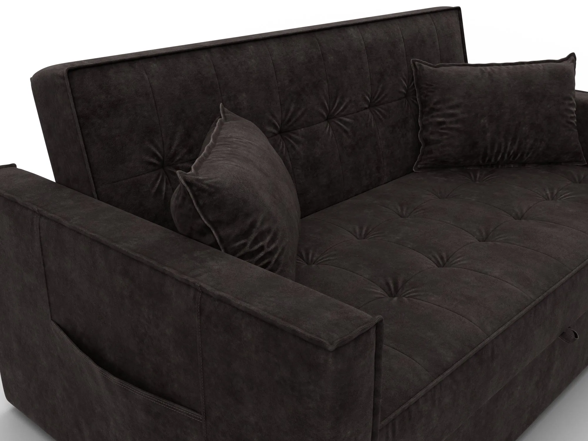 Диван прямой Лига-104 (140) ( BRUT 17 коричневый )