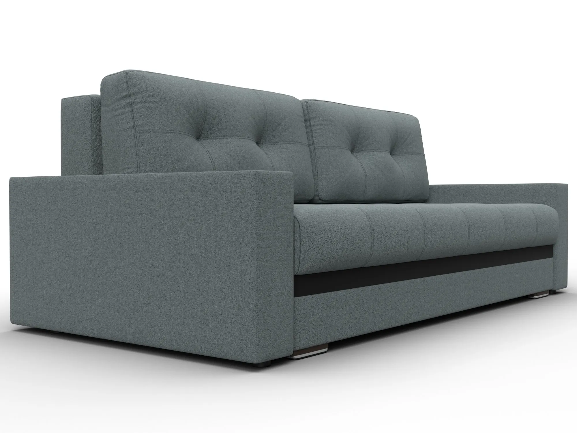 Диван прямой с декором Лига-096 НПБ ( Амур 07 серый;черный )