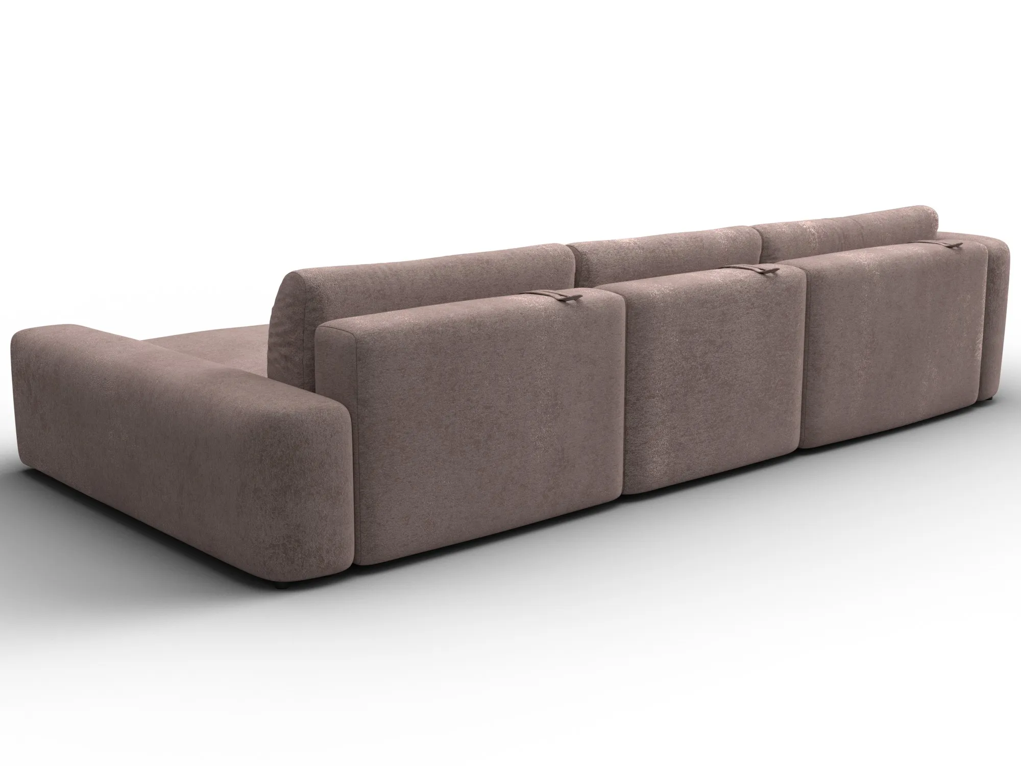 Диван угловой Лига-066 НПБ Лонг угол правый ( TOWER 05 бежевый )