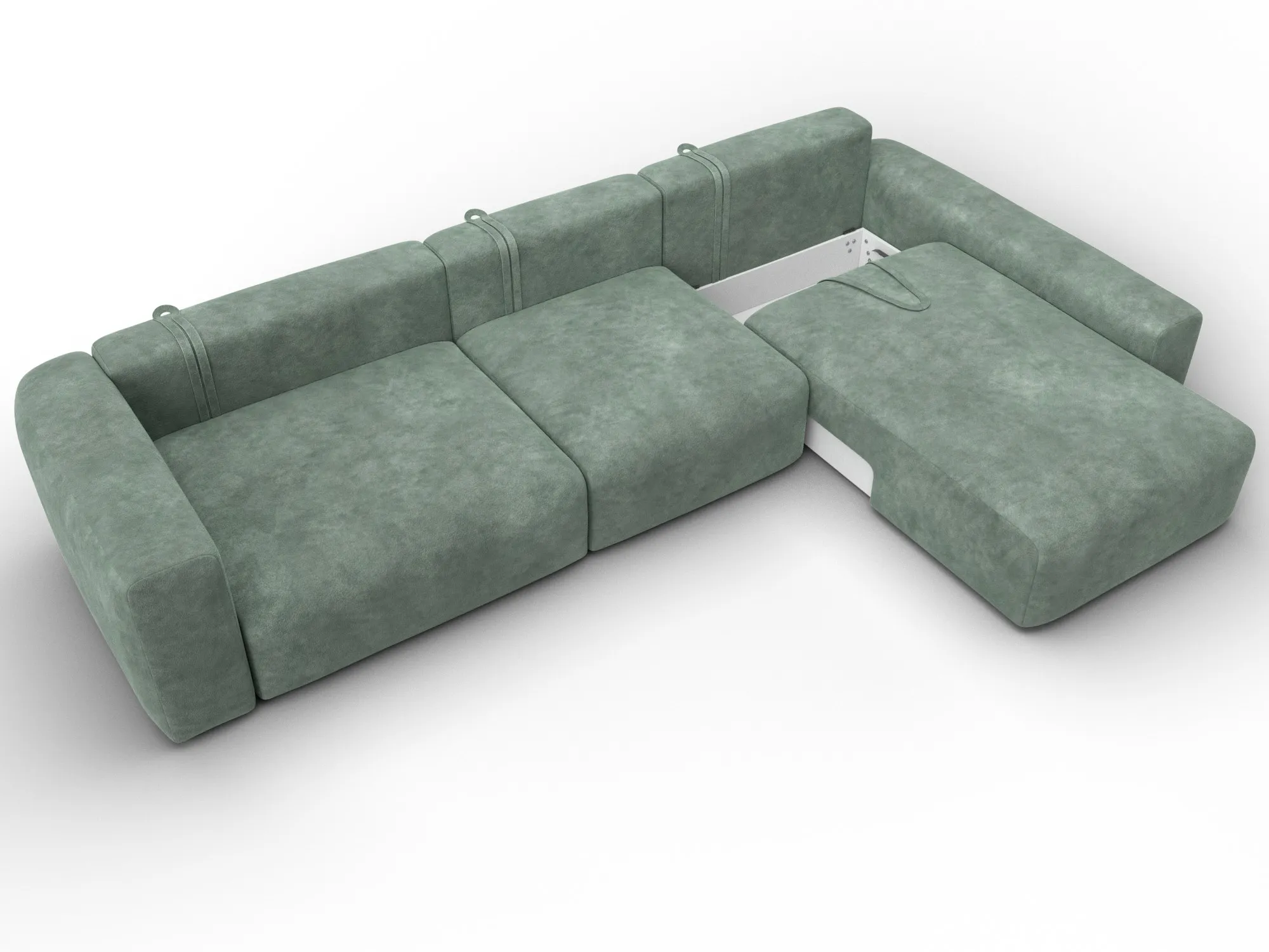 Диван угловой Лига-066 НПБ Лонг угол правый ( BRUT 08 зеленый )