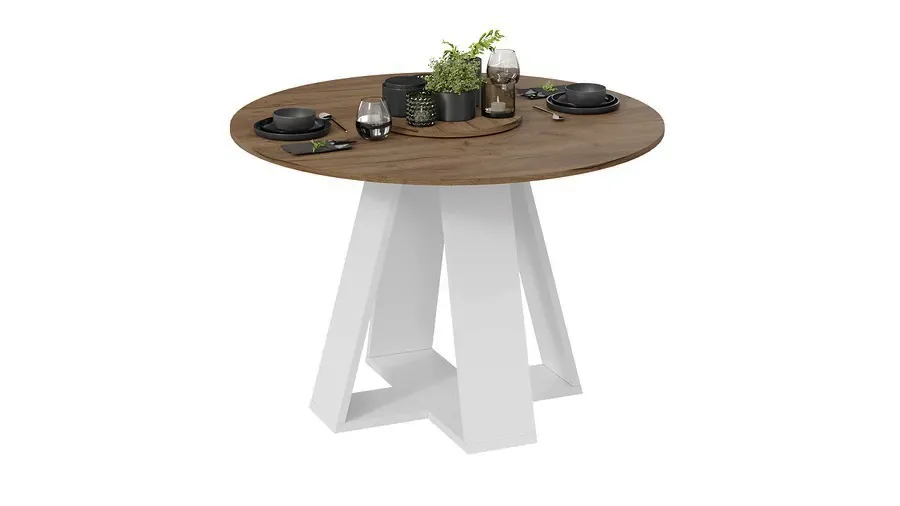 Стол обеденный Райнер Тип 1 Белый, Дуб Крафт золотой