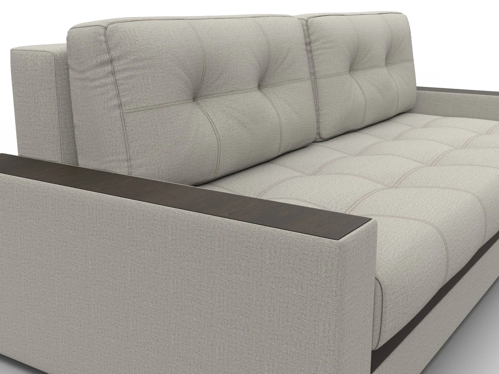 Диван прямой с декором Лига-096 НПБ ( Амур 02 Бежевый;Коричневый )