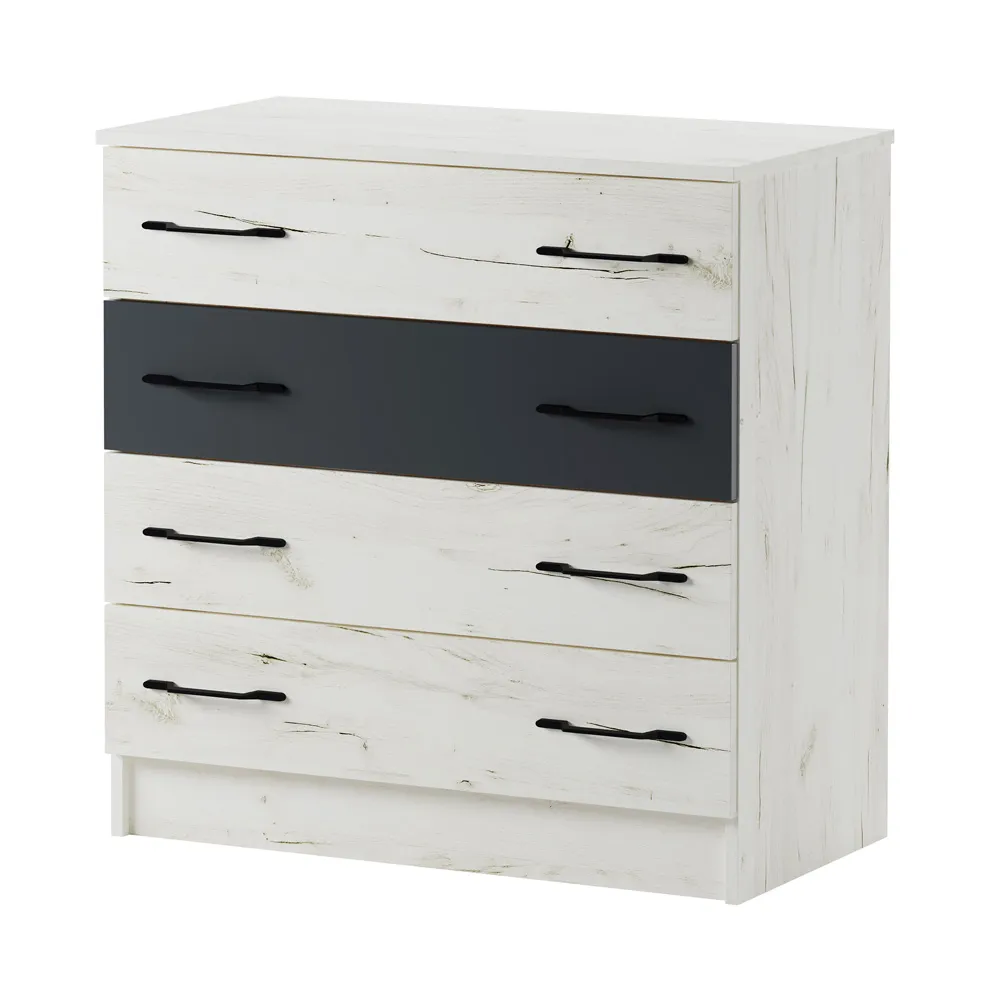 Комод К-800 Беатрис Крафт белый-Антрацит