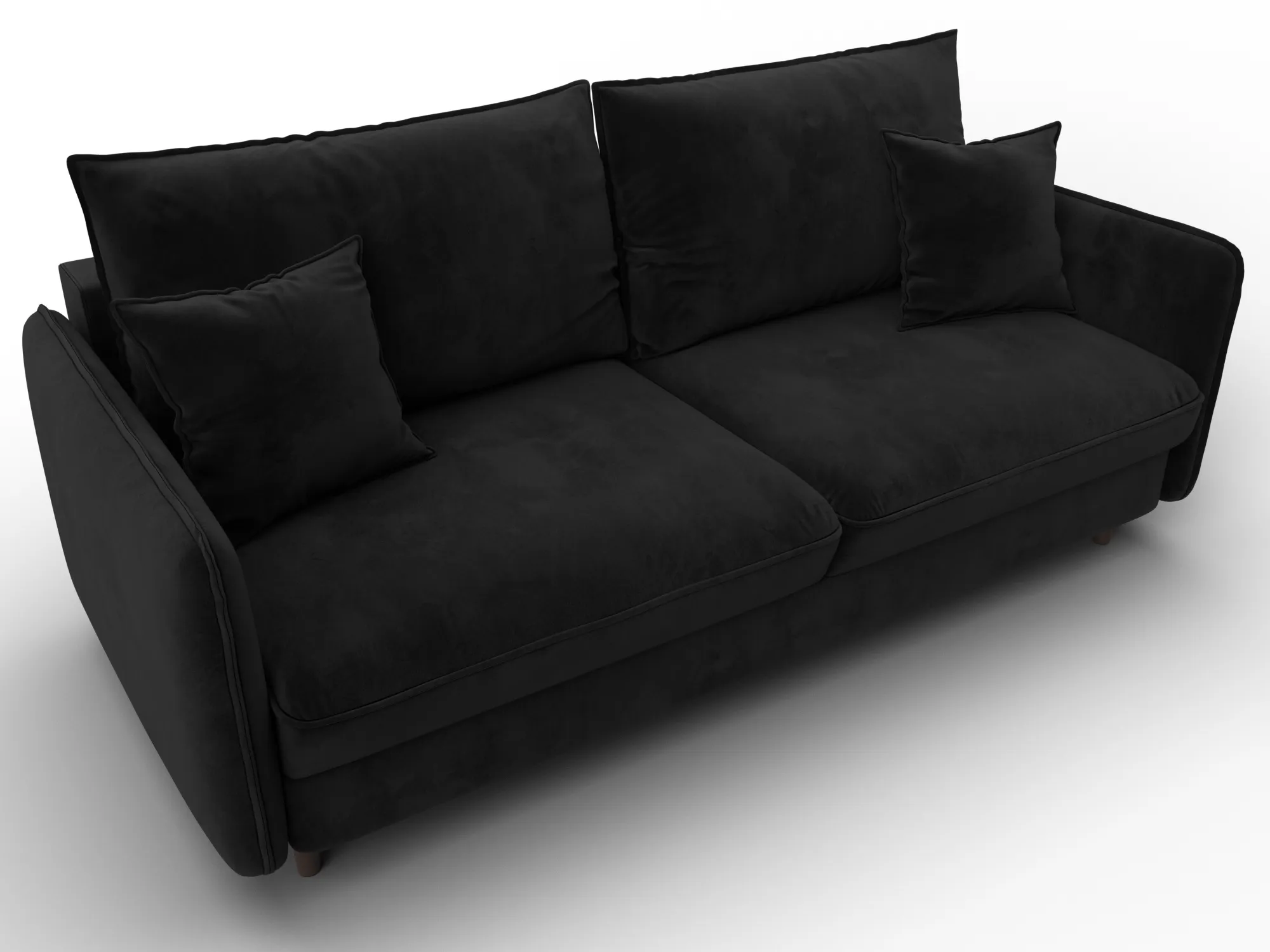 Диван прямой Лига-064 НПБ ( SEVEN 35 черный )