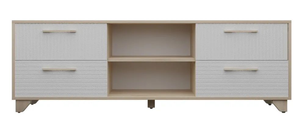 Тумба под ТВ Копенгаген с нишей (дуб сонома/белый матовый)