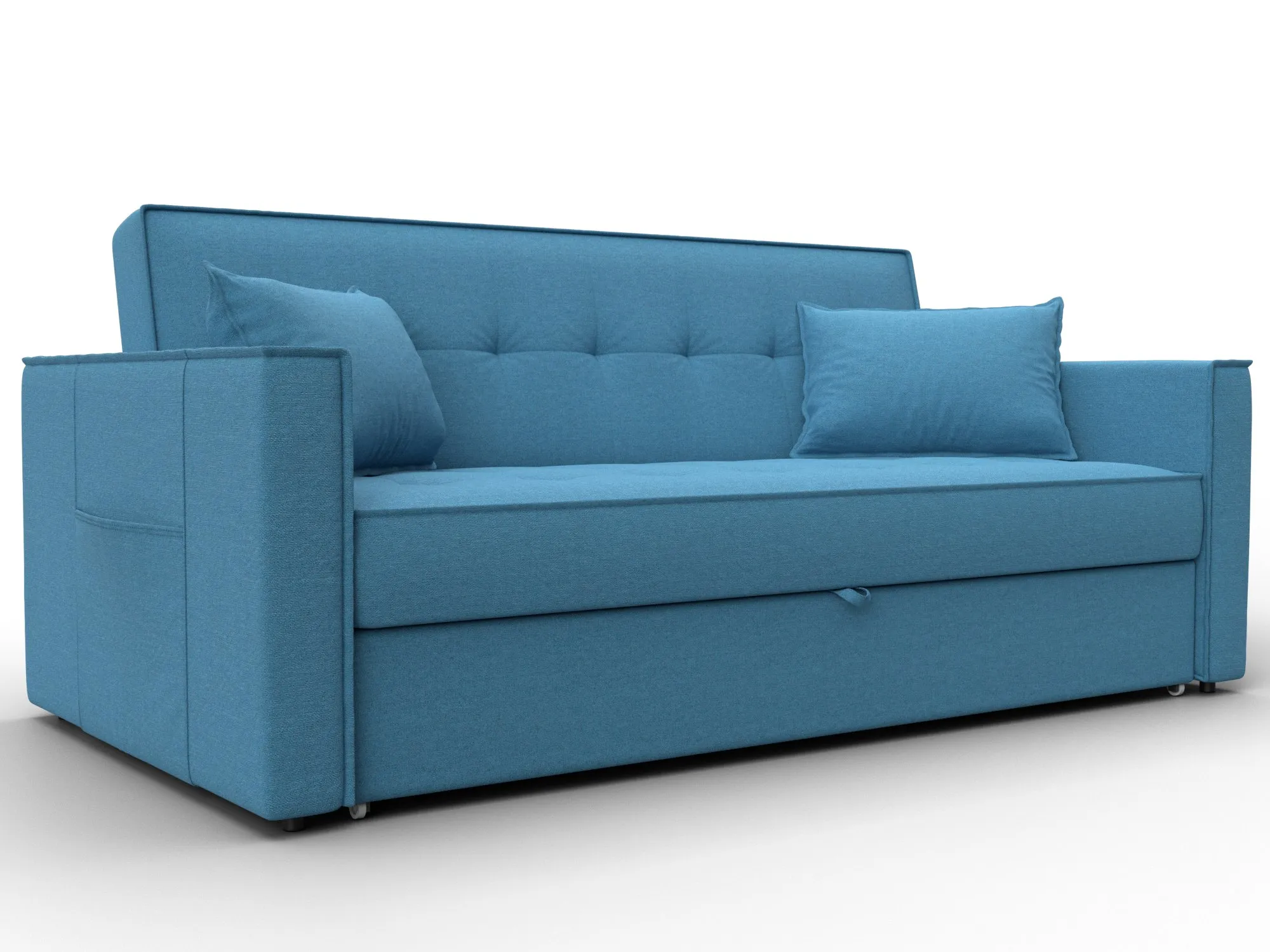 Диван прямой Лига-104 (160) ( Амур 10 голубой )