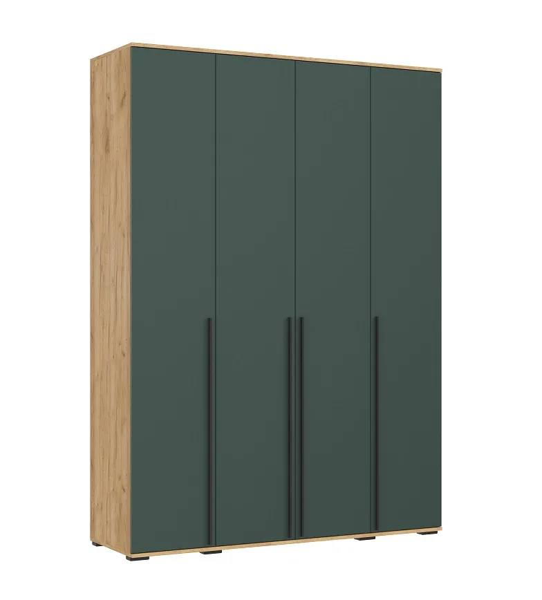 Шкаф Норд 4-х створчатый (дуб крафт/изумрудный)